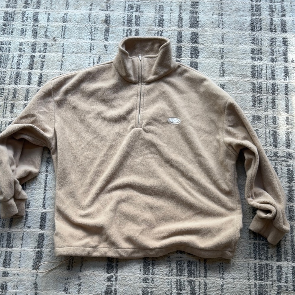 Men's Beige Quarter-Zip Sweater